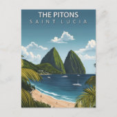 ザピトンズサンルシアカリブのヴィンテージトラベル ポストカード (正面)