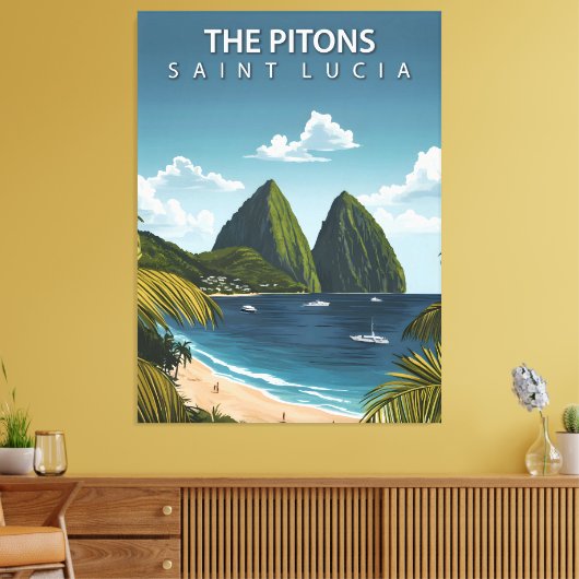 ザピトン – サンルシアのヴィンテージ旅行のポスター キャンバスプリント (インサイチュ (リビング))