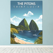 ザピトン – サンルシアのヴィンテージ旅行のポスター キャンバスプリント (インサイチュ (ウッドフロア))
