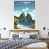 ザピトン – サンルシアのヴィンテージ旅行のポスター キャンバスプリント (インサイチュ (寝室))