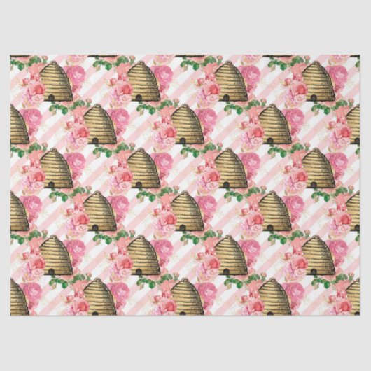 ザピンクと金ゴールドビー系デザイン15ティッシュペーパー 薄葉紙 (正面)