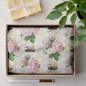 ザピンクと金ゴールドビー系デザイン17ティッシュペーパー 薄葉紙 (ギフト)