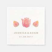 ザピンクのチューリップ結婚の紙のナプキン スタンダードカクテルナプキン (正面)