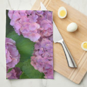 ザピンクのホテンシア紫陽花の茂み キッチンタオル (四つ折り)