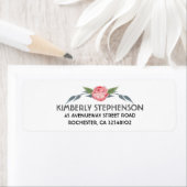 ザピンクの花の花束エレガントな結婚式 ラベル (インサイチュ)