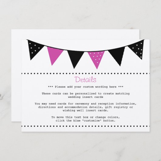 ザピンクモダンのバンティン結婚グコレクション エンクロージャーカード (正面/裏面)