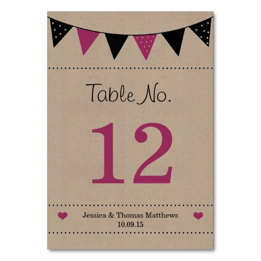 ザピンクモダンのバンティン結婚グコレクション テーブルナンバー (正面)