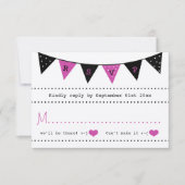 ザピンクモダンのバンティン結婚グコレクション 出欠カード (正面)