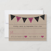 ザピンクモダンのバンティン結婚グコレクション 出欠カード (正面)