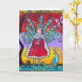 ザピーコッククイーンハッピーバースデーカード カード (黄色い花)