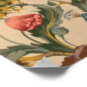 ザピーコックパターンアールヌーボー ポスター (角)