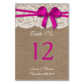 ザピ素朴ックボウ結婚コレクション テーブルナンバー (裏面)