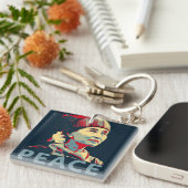 ザファイターアウンサンスーキキーチェパーソナライズされたーン キーホルダー (正面右)