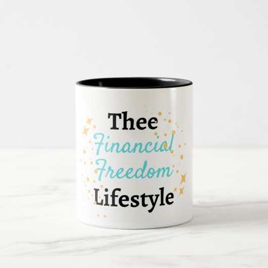 ザファイナンシャルフリーダムライフスタイルコーヒーマグ ツートーンマグカップ (中央)