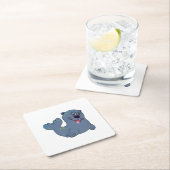 ザファブリックシールアットザズルマスコットロゴキャラクター スクエアペーパーコースター (インサイチュ)