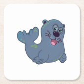 ザファブリックシールアットザズルマスコットロゴキャラクター スクエアペーパーコースター (正面)