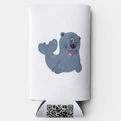 ザファブリックシールアットザズルマスコットロゴキャラクター スリム缶クーラー (正面)