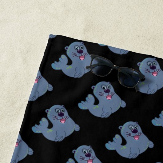 ザファブリックシールアットザズルマスコットロゴキャラクター ビーチタオル (インサイチュ)