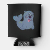 ザファブリックシールアットザズルマスコットロゴキャラクター 缶クーラー (正面)