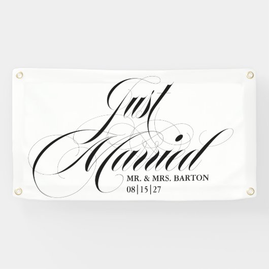 ザファンシーストインタウンたった今結婚しましたカーバナー 横断幕 (横)