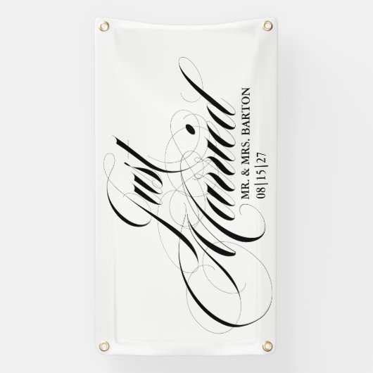 ザファンシーストインタウンたった今結婚しましたカーバナー 横断幕 (縦)