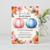 ザファームピンクブルー秋ガールパンプキンジェンダーリビール 招待状 (スタンド正面)