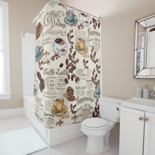 ザフィカスウェーデンコーヒーショップ シャワーカーテン (インサイチュ)