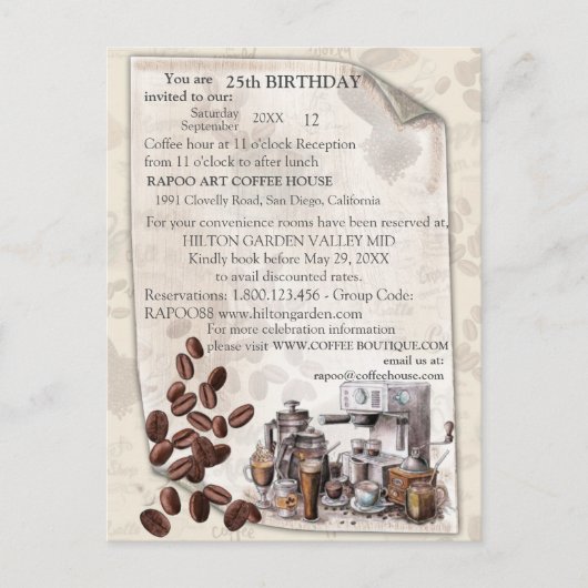 ザフィカスウェーデンコーヒーモーニングトラディション 案内ポストカード (正面)