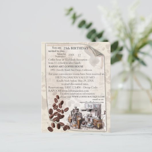 ザフィカスウェーデンコーヒーモーニングトラディション 案内ポストカード (スタンド正面)