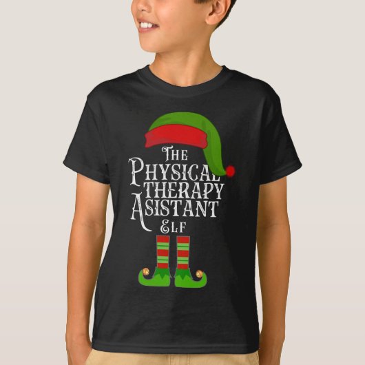 ザフィジカルセラピーアシスタント小妖精や小人おもしろいクリスマス Tシャツ (正面)