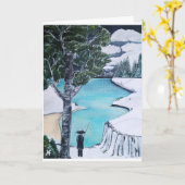 ザフィッシャーマンズバイ絵を描アルフレッドキツネ カード (黄色い花)