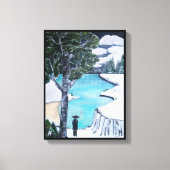 ザフィッシャーマンズバイ絵を描アルフレッドキツネ キャンバスプリント (正面)