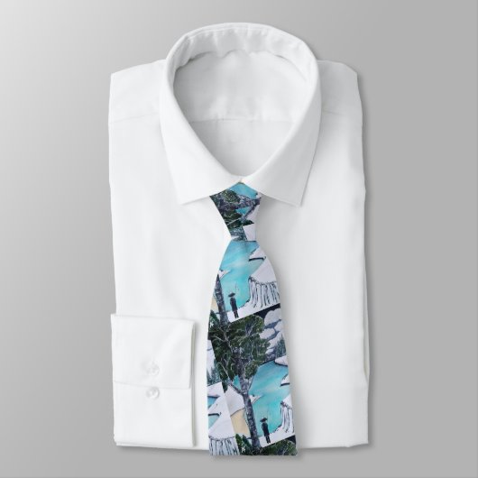 ザフィッシャーマンズバイ絵を描アルフレッドキツネ ネクタイ (タイ)