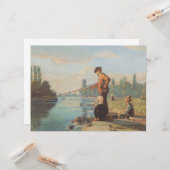 ザフィッシャーマン(魚釣りアウトドア) （釣り） （川） カード (正面/裏面インサイチュ)