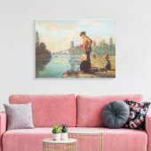 ザフィッシャーマン(魚釣りアウトドア) （釣り） （川） キャンバスプリント (インサイチュ (リビング))