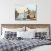 ザフィッシャーマン(魚釣りアウトドア) （釣り） （川） キャンバスプリント (インサイチュ (寝室))