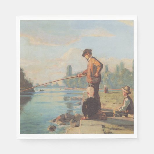 ザフィッシャーマン(魚釣りアウトドア) （釣り） （川） スタンダードランチョンナプキン (正面)
