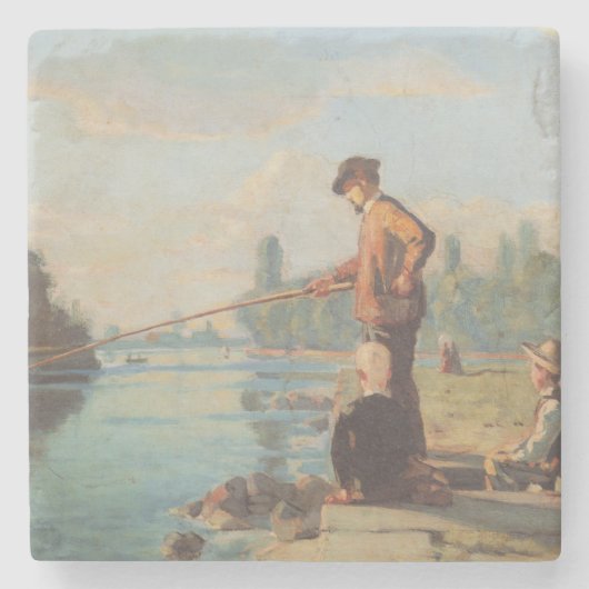 ザフィッシャーマン(魚釣りアウトドア) （釣り） （川） ストーンコースター (正面)