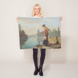 ザフィッシャーマン(魚釣りアウトドア) （釣り） （川） フリースブランケット