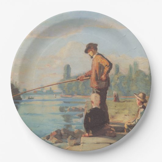 ザフィッシャーマン(魚釣りアウトドア) (釣り) (川) ペーパープレート (正面)