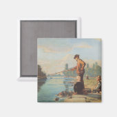 ザフィッシャーマン(魚釣りアウトドア) （釣り） （川） マグネット (正面/裏面)