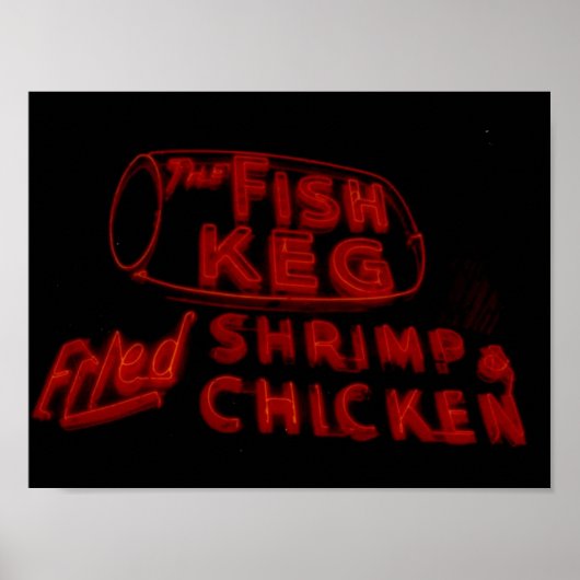 ザフィッシュケグゴージャスなネオンサインのポスター ポスター (正面)