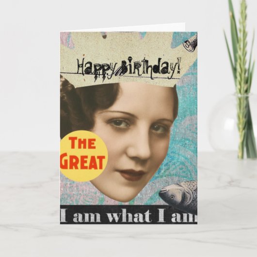 ザフィッシュ素晴らしクイーンコラージュ誕生日 カード (正面)