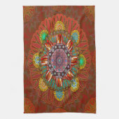 ザフィルタフローラレッドの大地主マニプル曼荼羅 キッチンタオル (縦)