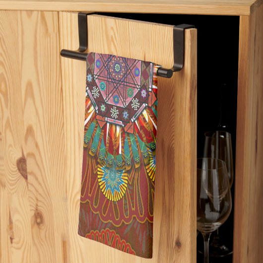 ザフィルタフローラレッドの大地主マニプル曼荼羅 キッチンタオル (三つ折り)