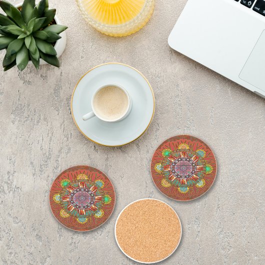 ザフィルタフローラレッドの大地主マニプル曼荼羅 コースター