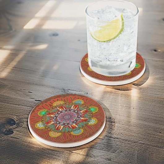 ザフィルタフローラレッドの大地主マニプル曼荼羅 コースター