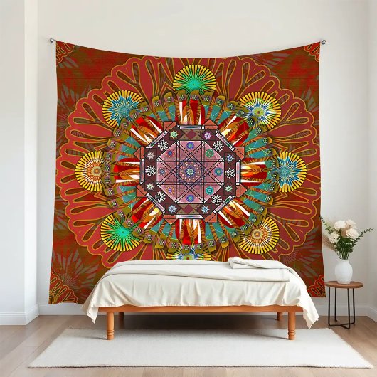 ザフィルタフローラレッドの大地主マニプル曼荼羅 タペストリー