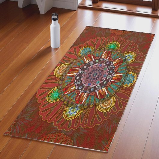 ザフィルタフローラレッドの大地主マニプル曼荼羅 ヨガマット
