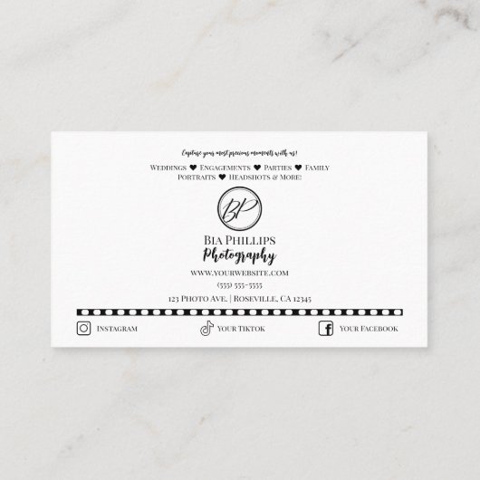 ザフォトグラファー神秘的タロット写真 名刺 (裏面)